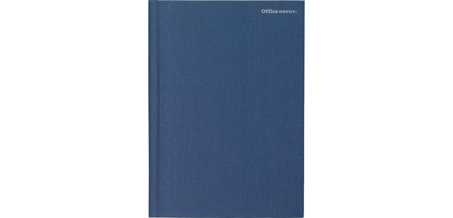 Office Depot Register Book Navy Blue Hardback Ruled 160 Pages