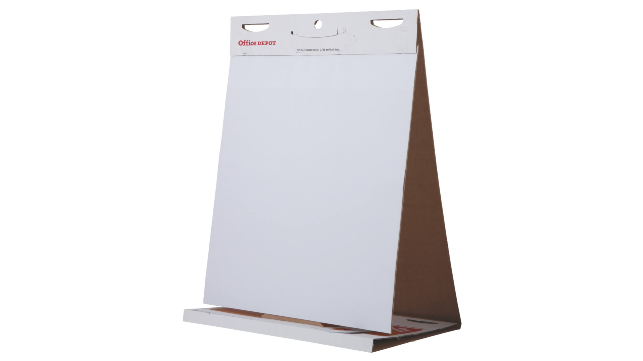 Freestanding Table Top Easel 600 x 50cm White 20 Sheets Complete Supplies