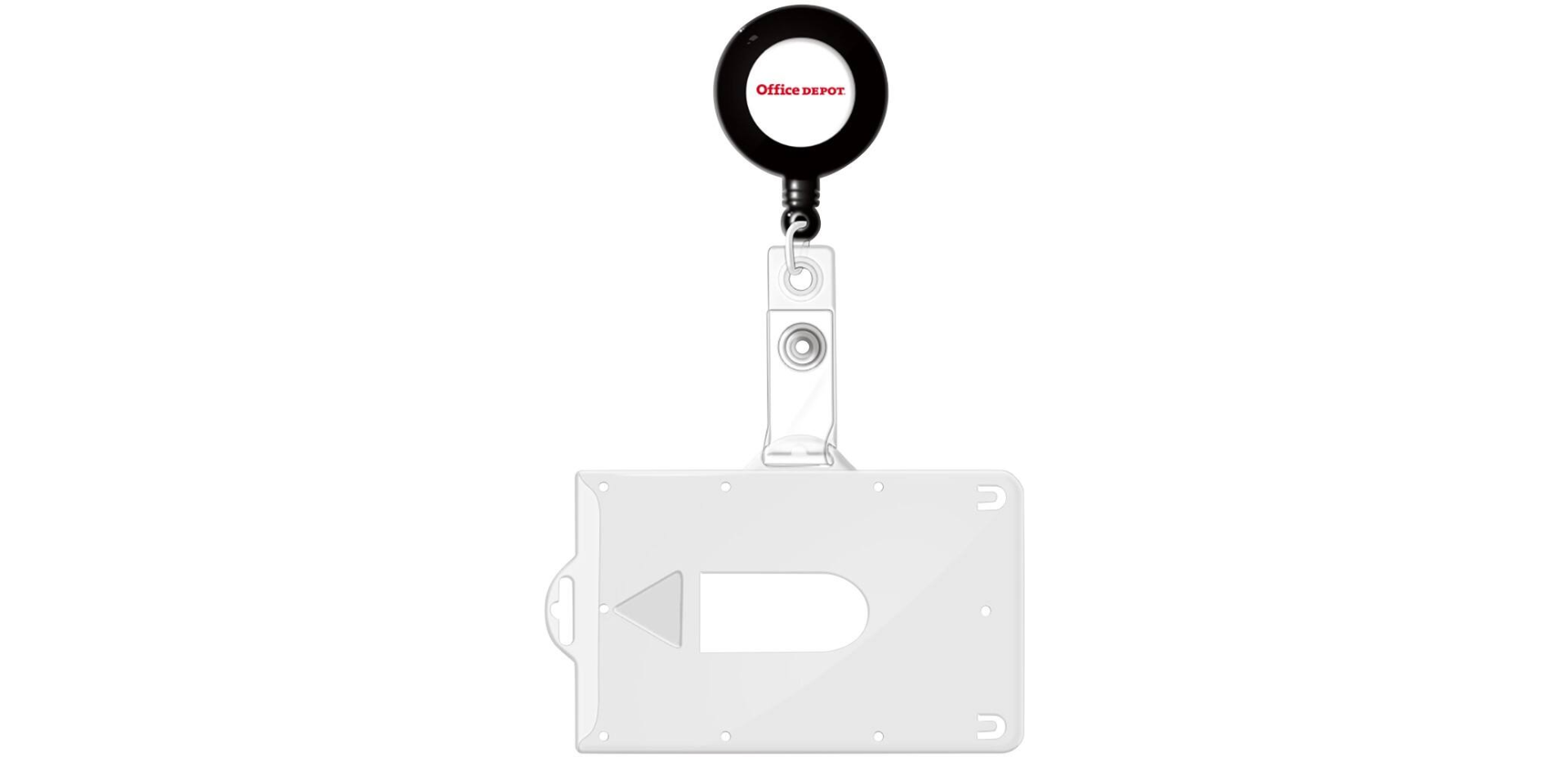 Office Depot Security Pass Badge Holder with Badge Reel Transparent 85 x  54mm Pack of 10 - Complete Supplies